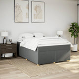 Box Spring Bed with Mattress Dark Grey 140x200 cm Fabric 3285381
