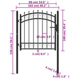 ZNTS Fence Gate with Spikes Steel 100x100 cm Black 146378