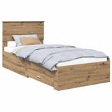 Bed Frame with Drawer Artisan Oak 90 x 190 cm Engineered Wood 3408316