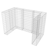 Gabion Double Wheelie Bin Surround Steel 180x100x120 cm 142559