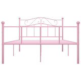 284540 Bed Frame without Mattress Pink Metal 140x200 cm