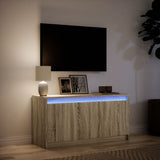 TV Cabinet with LED Sonoma Oak 100x34x50 cm Engineered Wood 852210