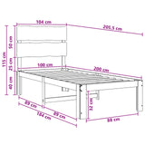 Single Bed Frame with Headboard ROSTOCK White 100 x 200 cm 903502