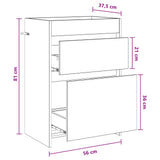 Bathroom Under Sink Cabinet Concrete Grey 56 x 37.5 x 81 cm 890731
