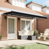 Retractable Awning Black 400 x 200 cm Polyester and Aluminium 3329856