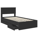 Bed Frame with Drawer Black 100 x 200 cm Engineer Wood 3410736