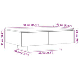 Coffee Table Artisan Oak 90x60x31 cm Engineered Wood 856571