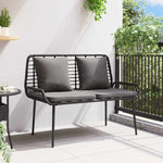 Garden Bench Black and Anthracite Poly rattan and steel 42010357