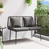 Garden Bench Black and Anthracite Poly rattan and steel 42010357