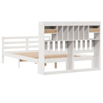 ZNTS Bookcase Bed without Mattress White 140x190 cm Solid Wood Pine 3321931