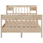 ZNTS Bed Frame without Mattress 140x190 cm Solid Wood Pine 3323272