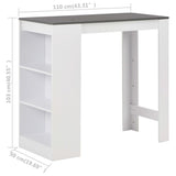 Bar Table with Shelf White 110x50x103 cm 280216