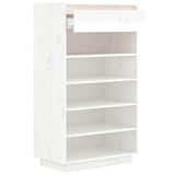 Shoe Cabinet White 60x34x105 cm Solid Wood Pine 813551