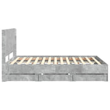 Bed Frame with Storage and Headboard Concrete Grey 140 x 200 cm 3413944