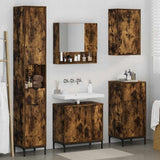 Bathroom Furniture Set Smoked Oak Engineered wood, Metal 3393118