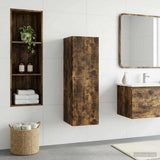 Wall-mounted Bathroom Cabinet Smoked Oak 33 x 34.5 x 100 cm 890527