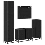 Bathroom Furniture Set 4 pcs Black Oak Engineered Wood 3402437