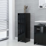 ZNTS 3 Piece Bathroom Furniture Set Black Engineered Wood 3056926