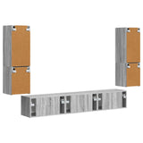 TV Cabinet Set Wall-mounted 4 pcs Grey Sonoma Engineered Wood 3409048