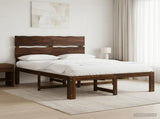 Double Bed Frame with Headboard ROSTOCK Dark Brown 140 x 190 cm 3405479
