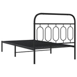Metal Bed Frame without Mattress with Headboard Black 100x190cm 377111