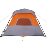 Family Tent 6-Person Grey and Orange Quick Release Waterproof 94297