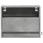 ZNTS Wall-mounted Bedside Cabinet with LED Lights Concrete Grey 852067