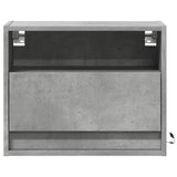 ZNTS Wall-mounted Bedside Cabinet with LED Lights Concrete Grey 852067