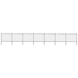 ZNTS Garden Fence with Spear Top Steel 11.9x1.5 m Black 277635