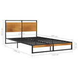 Bed Frame without Mattress Metal 120x200 cm 324864