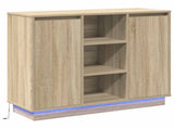 LED Sideboard Sonoma Oak 90 x 32 x 75 cm Engineered Wood 869684