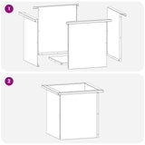 Garden Planter with LED Black 40 x 40 x 40 cm Steel 8008126