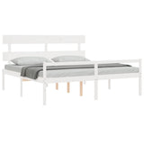 Senior Bed without Mattress White 200x200 cm Solid Wood 3195372