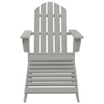 Garden Chair with Ottoman Wood Grey 45700