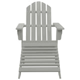 Garden Chair with Ottoman Wood Grey 45700