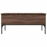 Coffee Table Brown Oak 100x50x45 cm Engineered Wood and Metal 845415