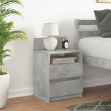 Bedside Cabinet with 2 Drawers Concrete Grey 40x33x60 cm 858566