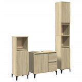3 Piece Bathroom Furniture Set Sonoma Oak Engineered Wood 3282654