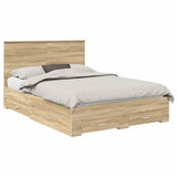 Bed Frame with Drawer Sonoma Oak 140 x 190 cm Engineered Wood 3409642