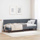 Corner Bed Frame with Headboard Dark grey 80 x 200 cm Velvet 42016409