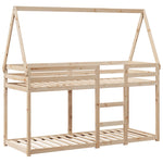 ZNTS Bunk Bed without Mattress 90x190 cm Single Solid Wood Pine 3282087