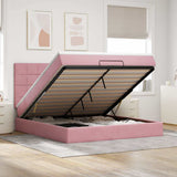 Ottoman Bed with Mattresses Pink 180x200cm Velvet 3313492