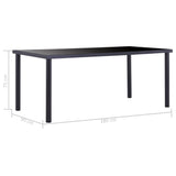 Dining Table Black 180x90x75 cm Tempered Glass 281855