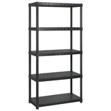 Storage Shelf 5-Tier Black 183x45.7x185 cm Plastic 3059854