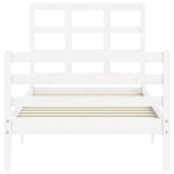 Bed Frame without Mattress White 100x200 cm Solid Wood 3193977