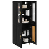 Highboard 2 pcs Black Oak Engineered Wood 3416169