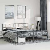 Metal Bed Frame without Mattress with Footboard Black 193x203cm 355487