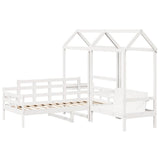 Day Bed and Bench Set with Roof without Mattress White 80x200 cm 3282309