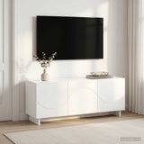 TV Stand 90 x 34.5 x 40 cm High Gloss White Engineered Wood 8011571