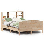 ZNTS Bookcase Bed without Mattress 150x200 cm King Size Solid Wood Pine 3323101